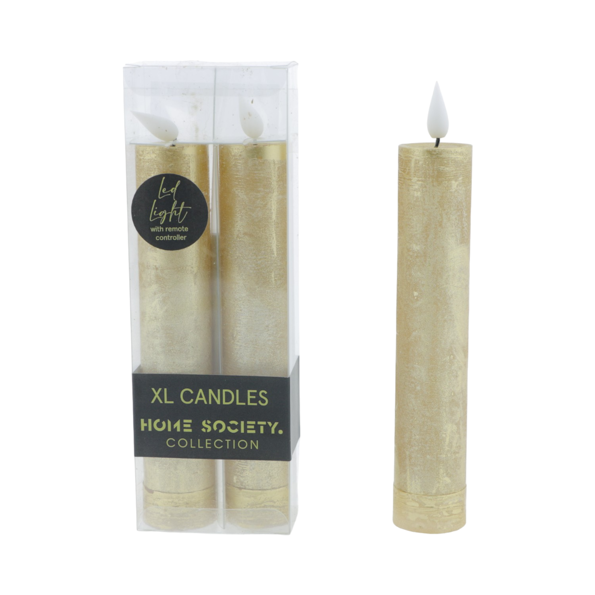 Home Society LED dinerkaars XL Goud 2 stuks 20.5 cm