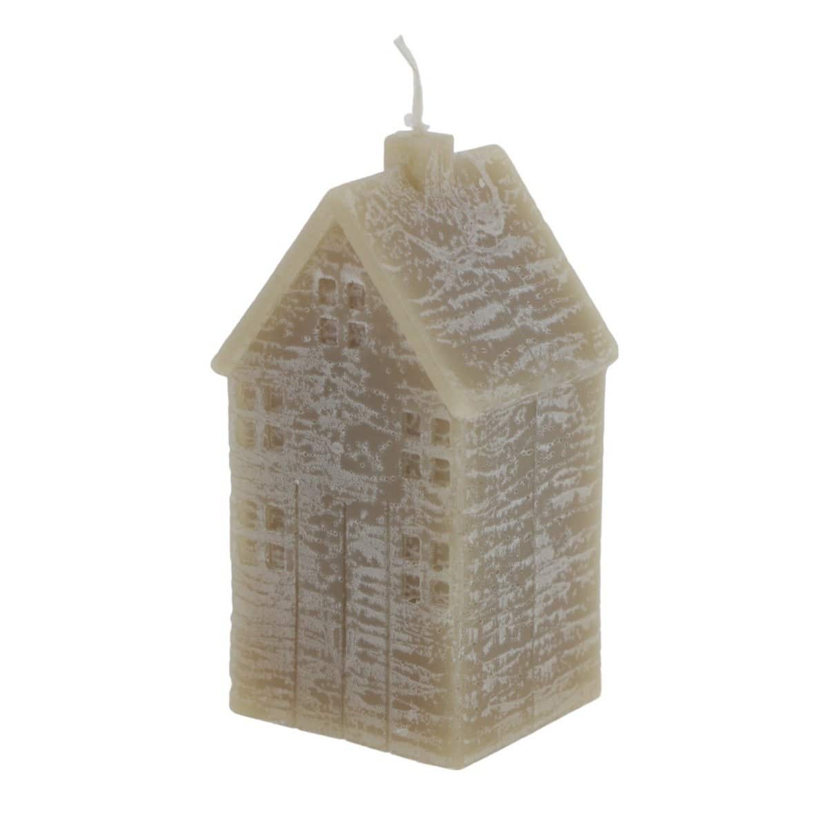 Home Society Huis Kaars M Taupe 11.5 cm
