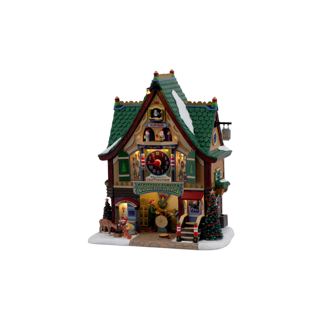 Lemax Friendly forest clockworks