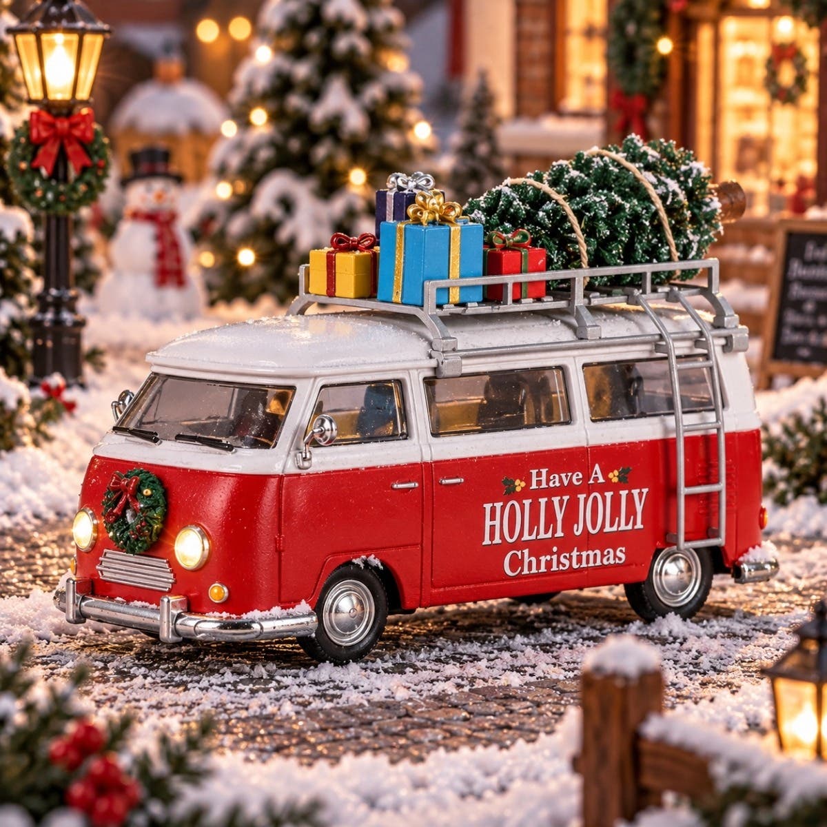 Lemax Kerstdorpminiatuur Christmas Van 11.9 x 5.4 x 7.8 cm