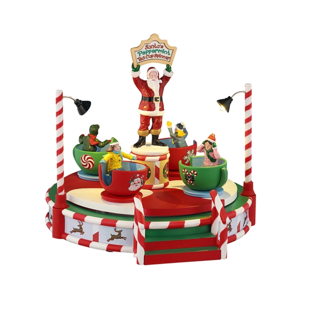 Lemax Santa's Peppermint Teacup Spinner