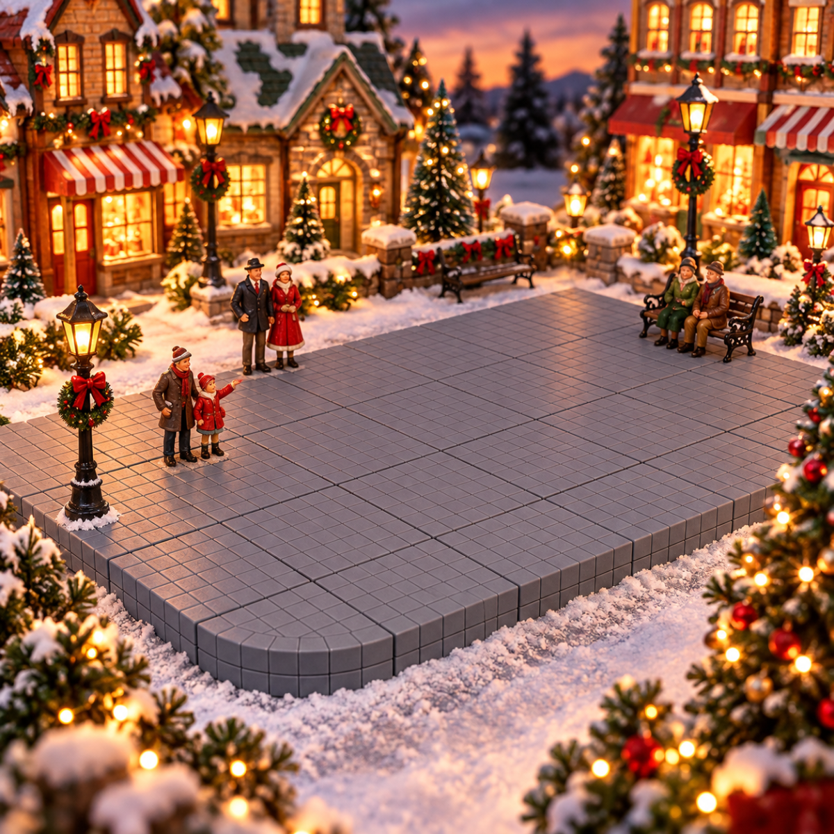 Lemax Kerstdorpondergrond Plaza System set van 32 7.6 x 7.6 x 0.8 cm