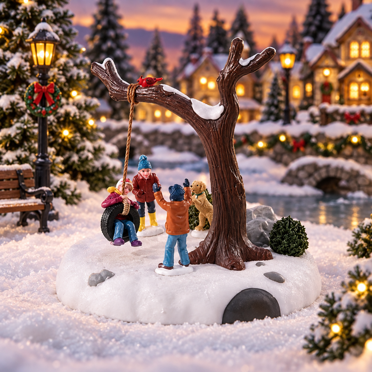 Lemax Kerstdorpminiatuur Tire Swing Twirl 17 x 14.5 x 16.3 cm
