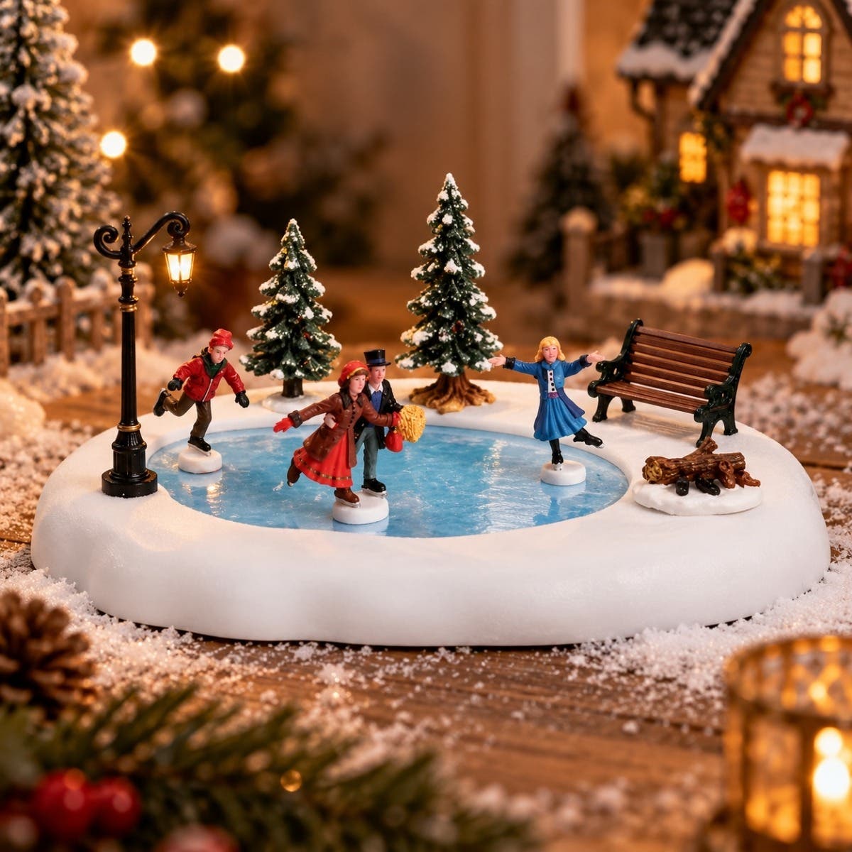 Lemax Kerstdorpminiatuur Winter Skating 28.5 x 20 x 12 cm