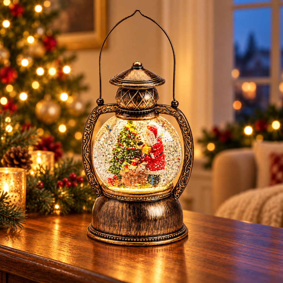 Konstsmide Verlicht Kerstfiguur Sneeuwlantaarn Kerstman 20 x 12.7 cm