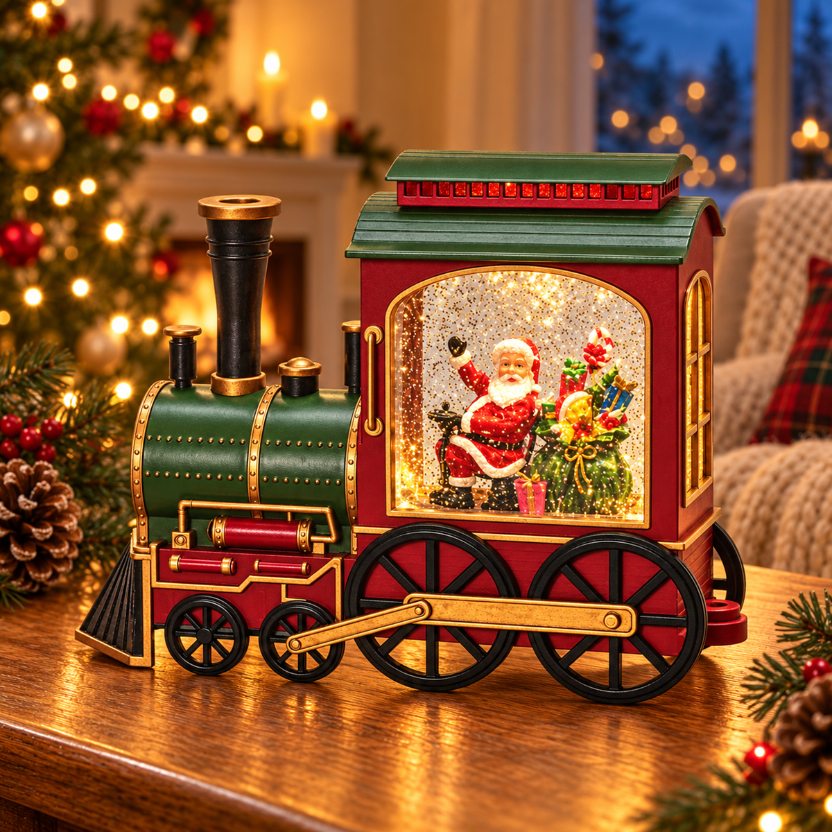 Konstsmide Verlicht Kerstfiguur Kerstlantaarn Treinlocomotief 25 x 19.5 x 9
