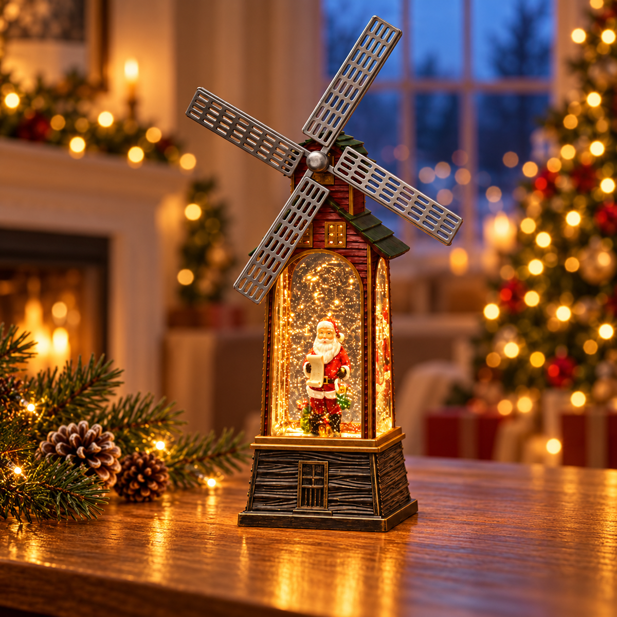 Konstsmide Verlicht Kerstfiguur Sneeuwlantaarn Windmolen  36.8 x 10.5 cm
