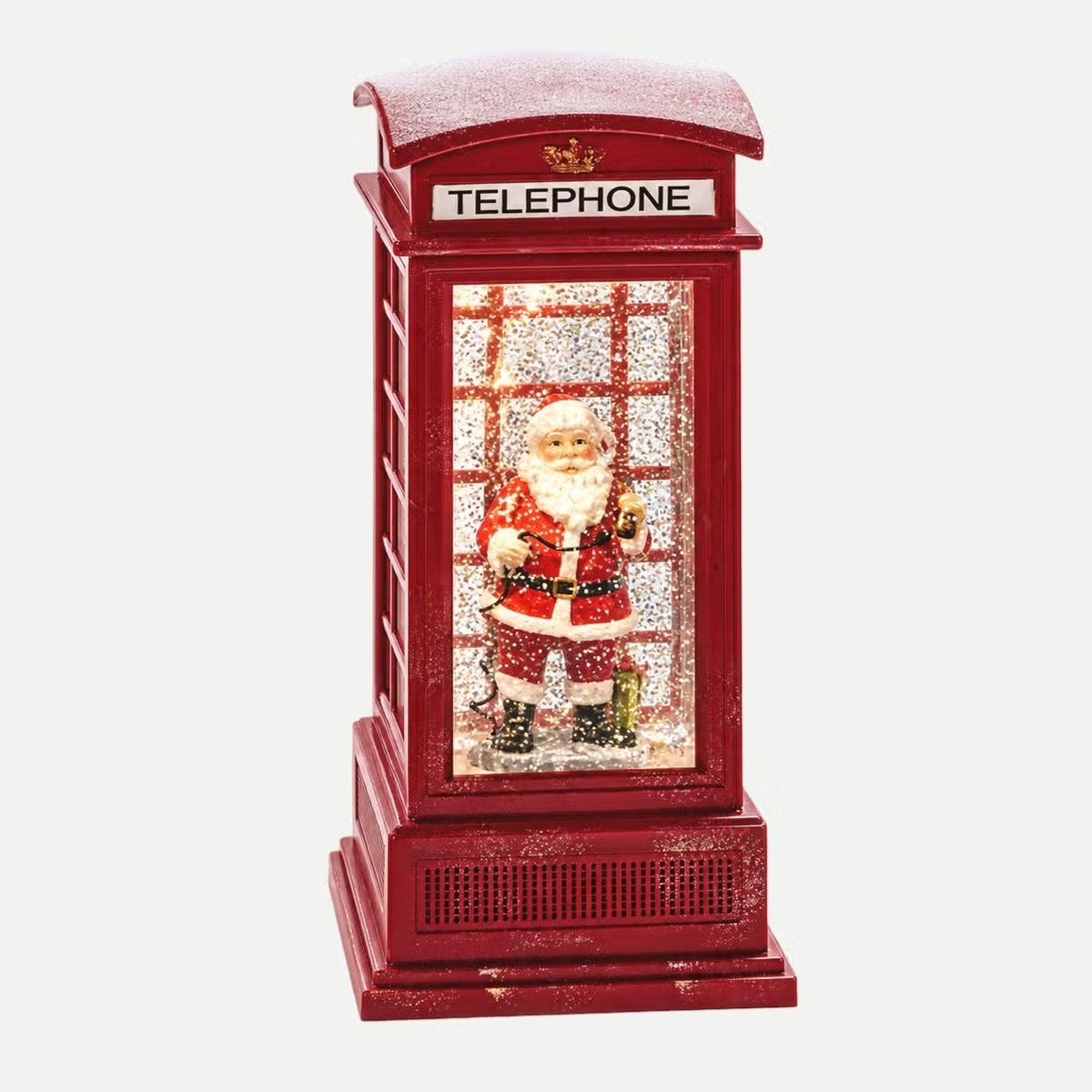 Konstsmide Verlicht Kerstfiguur Kerstlantaarn Telefooncel met Kerstman 20 x 9.5 cm