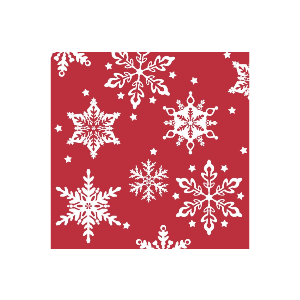 Servet 3 laags Flakes Red