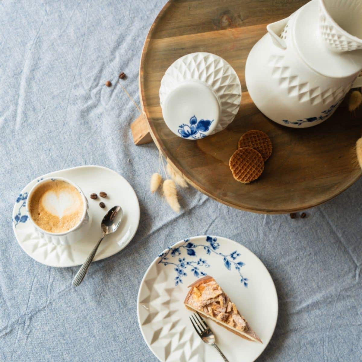 Heinen Delfts Blauw Vouw Gebaksschoteltje