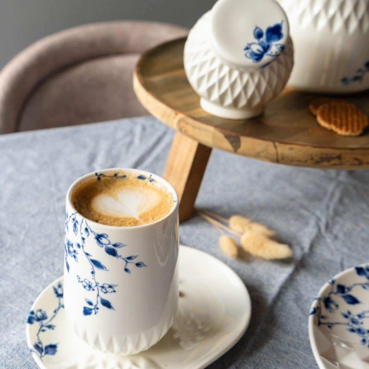 Heinen Delfts Blauw Multibordje Blauw Vouw