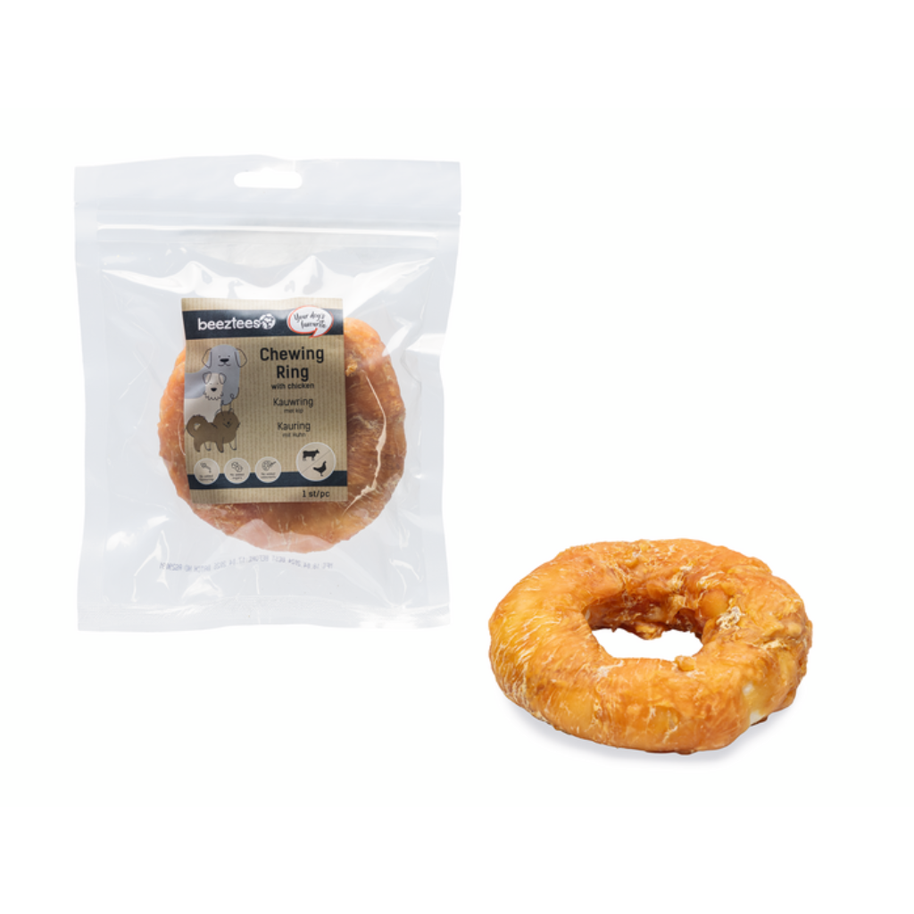 Beeztees kauwring met kip 12.5 cm