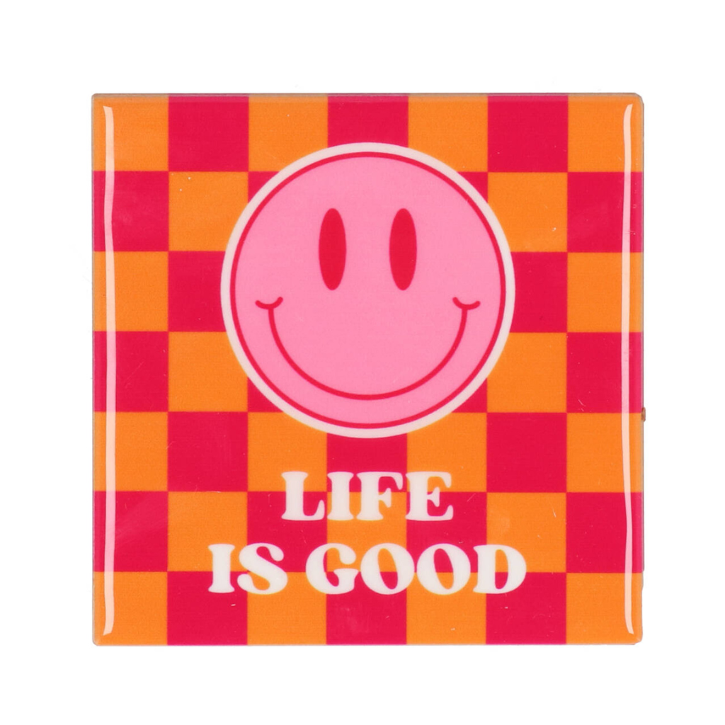 Tegel Life Is Good Roze, Oranje 10 x 10 cm