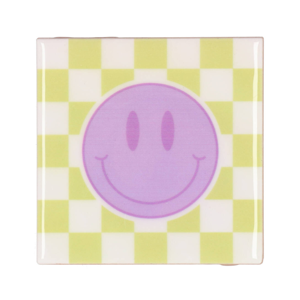Tegel Smiley Paars, Groen, Wit 10 x 10 cm
