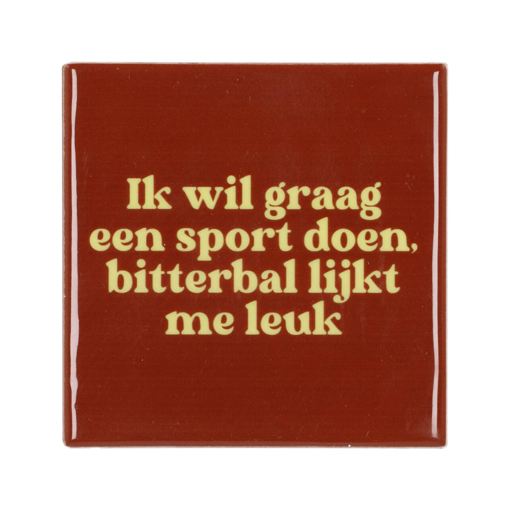 Tegel Bitterbal Lijkt Me Leuk Bruin 10 x 10 cm