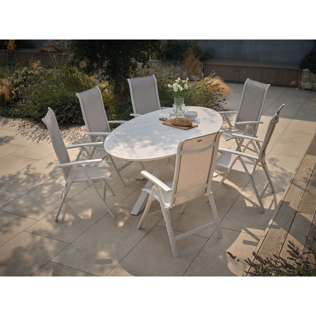 Hartman Verstelbare Tuinstoel Alice Beige 63 x 68 x 110 cm
