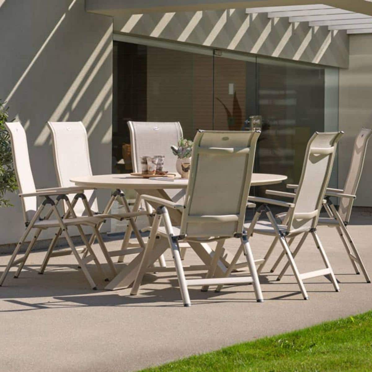 Hartman Verstelbare Tuinstoel Alice Beige 63 x 68 x 110 cm