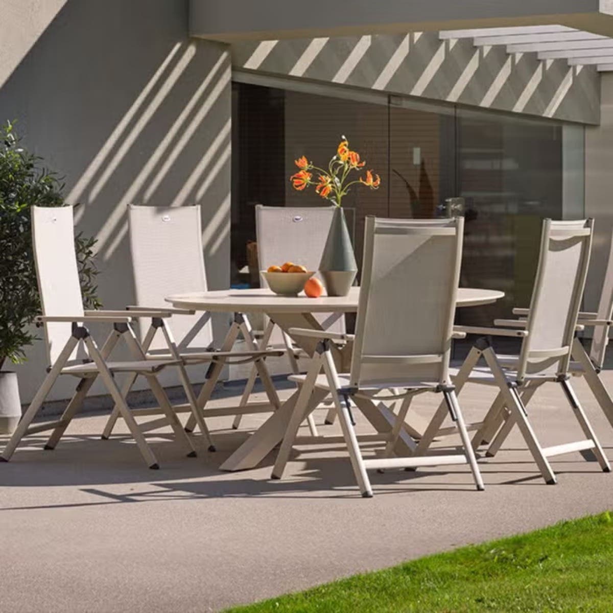 Hartman Recliner Tuinstoel Aruba Beige 73 x 61 x 113 cm