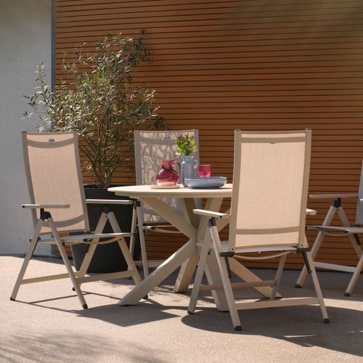 Hartman Recliner Tuinstoel Aruba Beige 73 x 61 x 113 cm