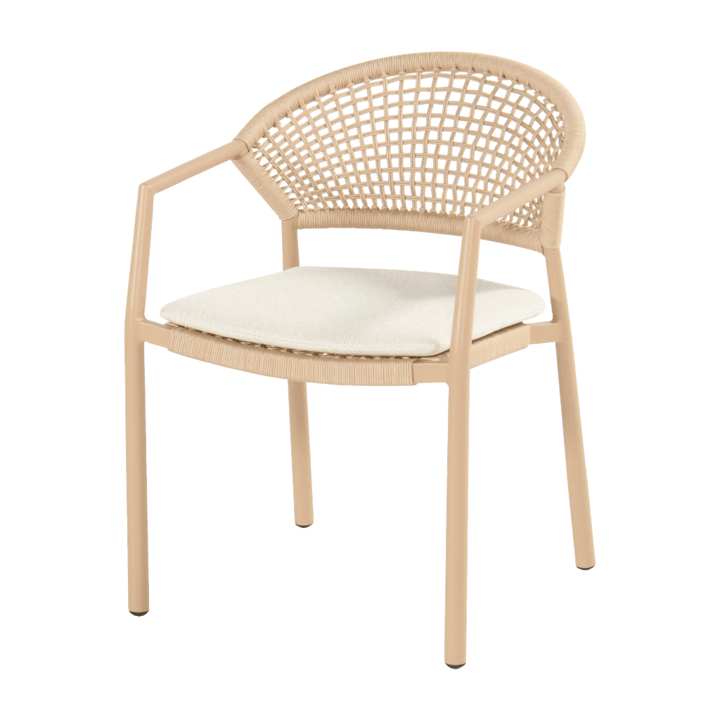 Hartman Eettafelstoel Taragona Stapelbaar Rope Cappuccino