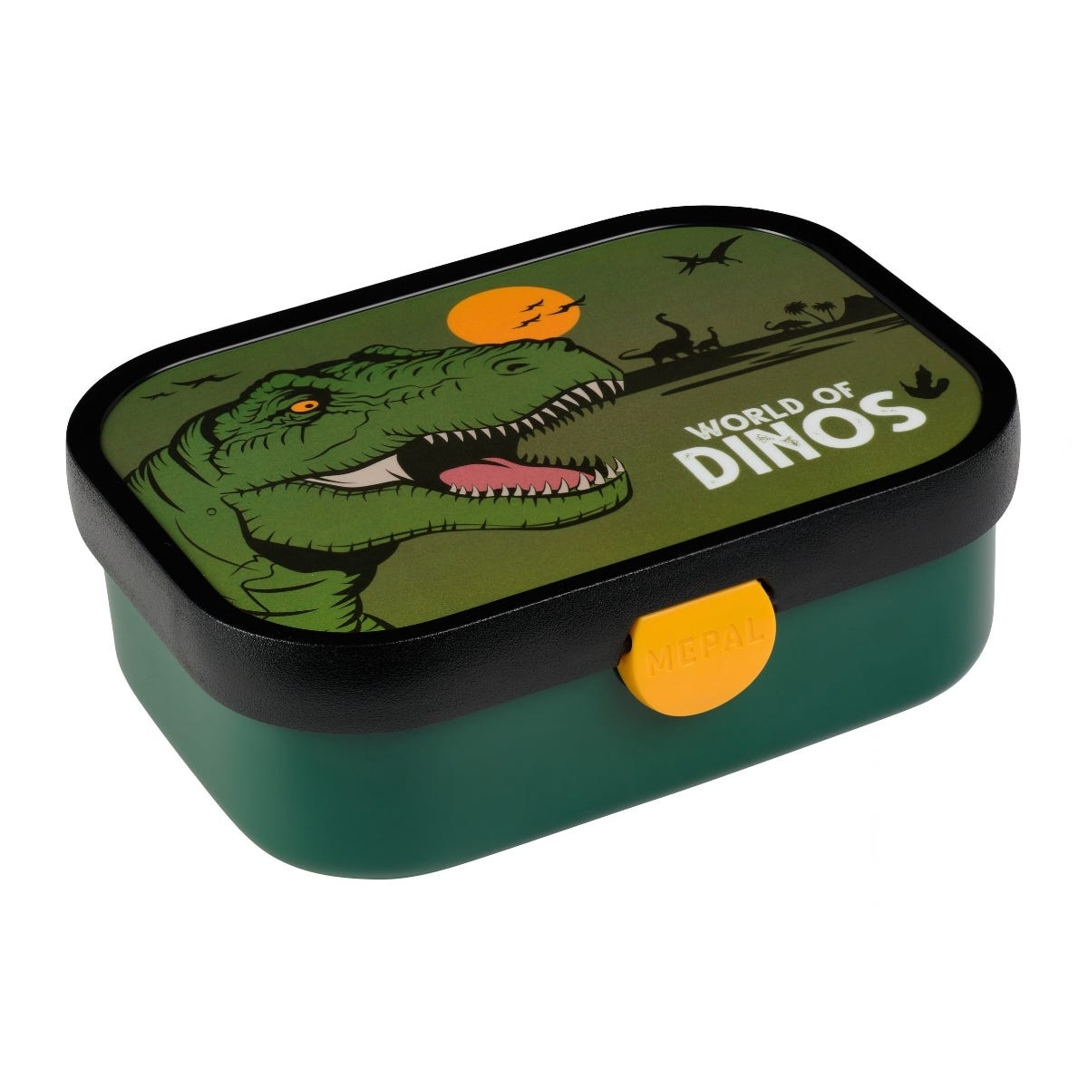 Mepal Bento Lunchbox met Vorkje Campus Dino - Groen - 17,8 x 13,2 x 6,1 cm
