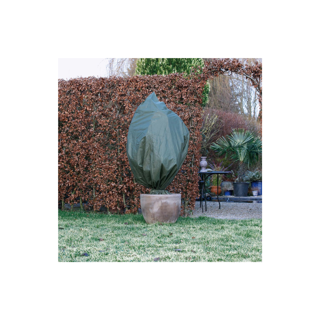 Nature Planten Winterafdekhoes met koord groen 2 stuks
