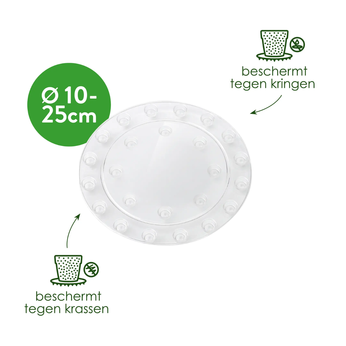 Elho Floorprotector Rond Transparant 21 x 2 cm