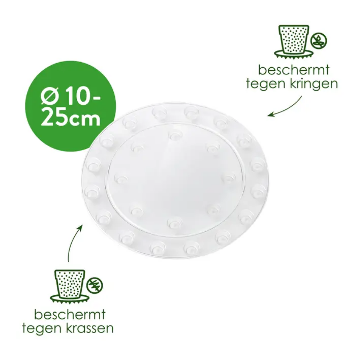 Elho Floorprotector Rond Transparant 25 x 2 cm