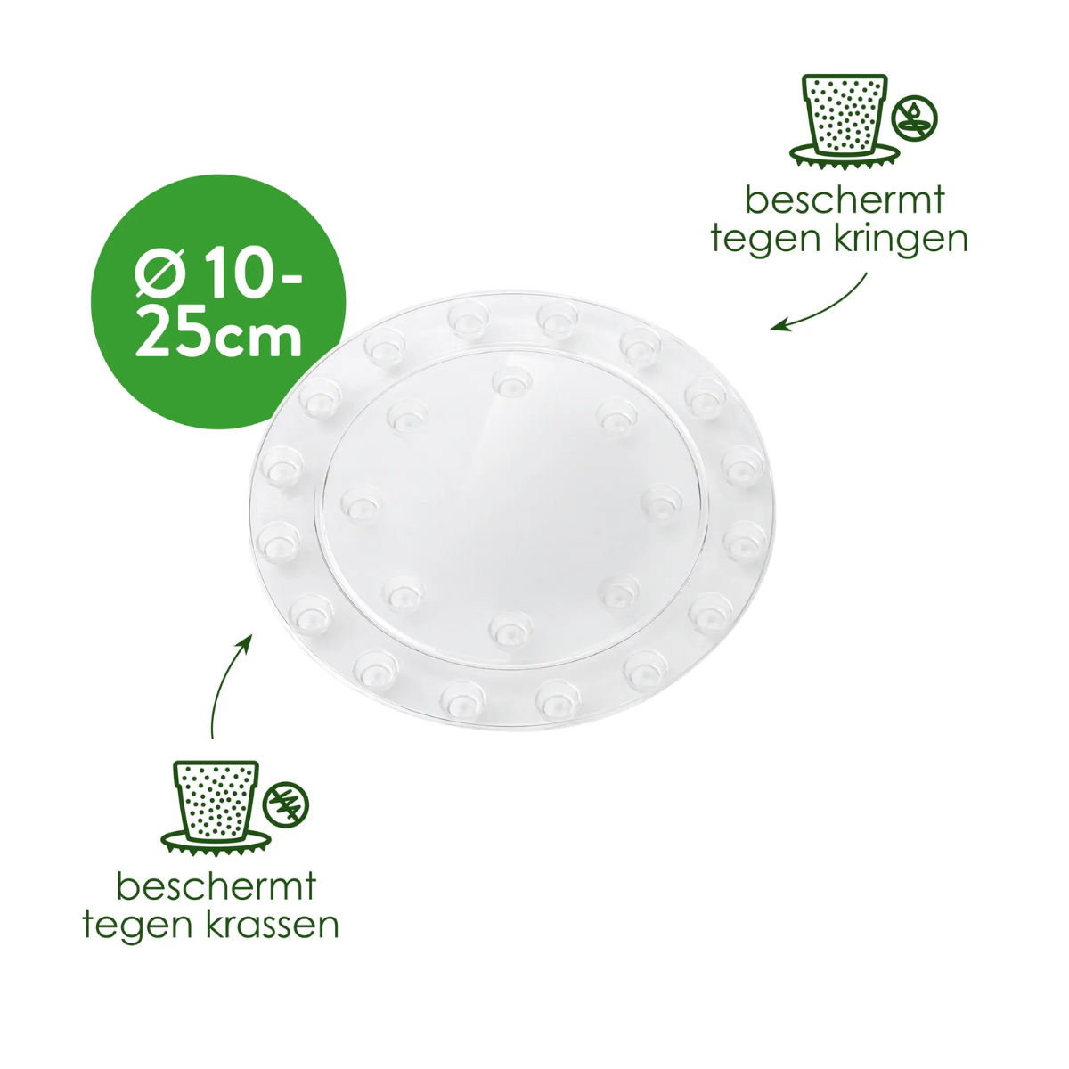 Elho Floorprotector Rond Transparant 13 x 1 cm