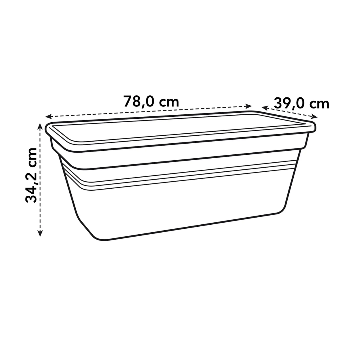 Elho Plantenbak Green Basics Garden XXL Living Black 80 x 39 x 35 cm
