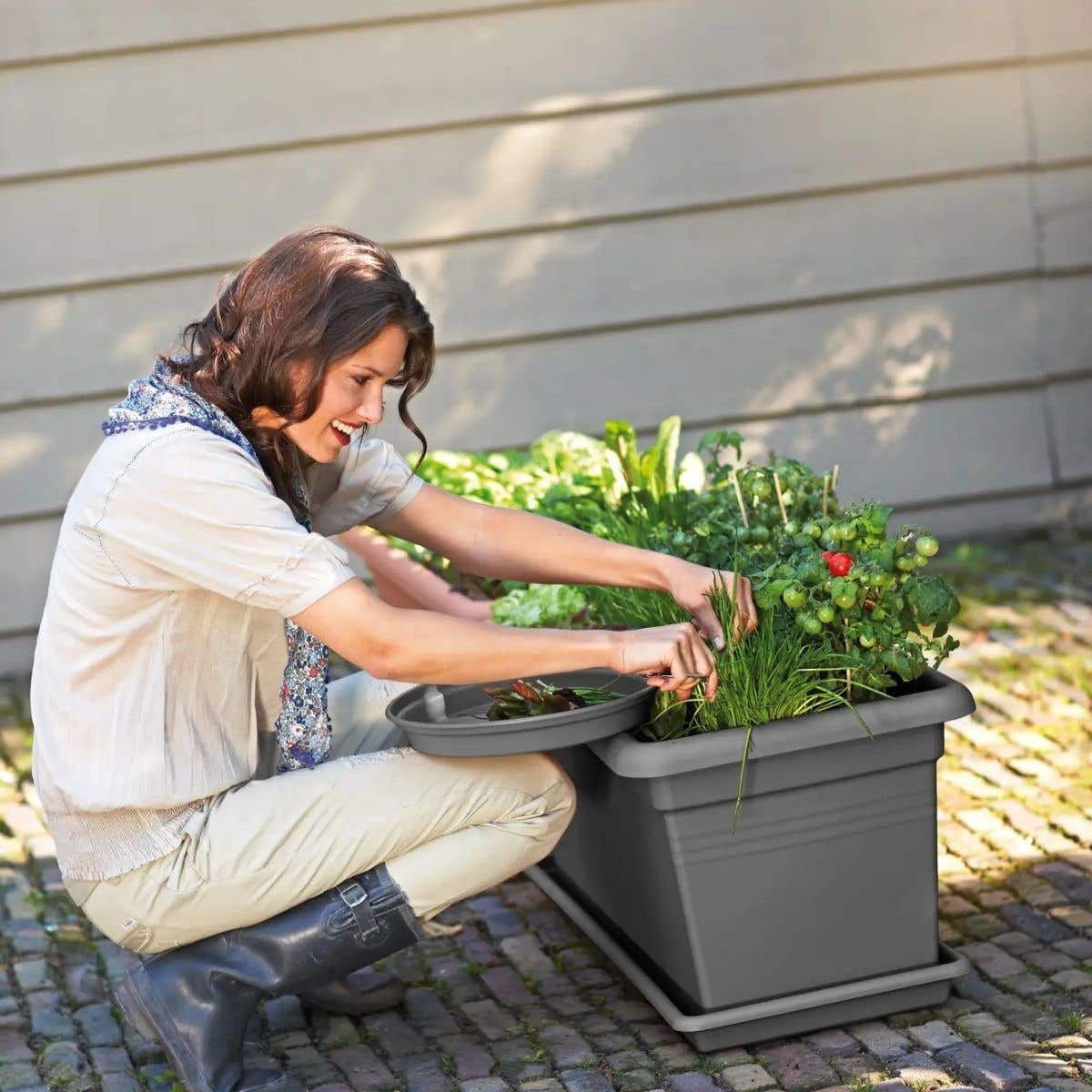 Elho Plantenbak Green Basics Garden XXL Living Black 80 x 39 x 35 cm