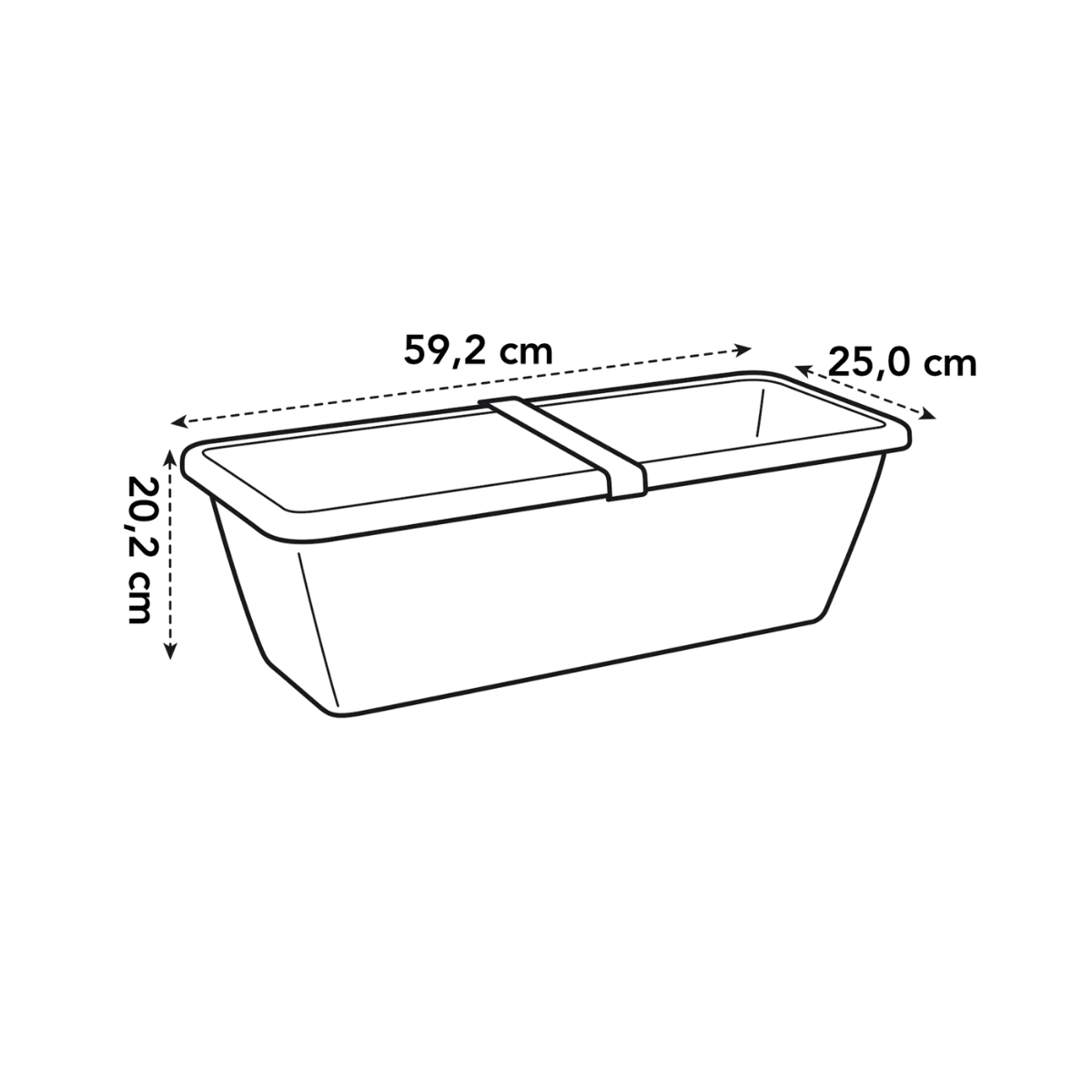 Elho Plantenbak Barcelona XL Antraciet 60 x 25 x 21 cm