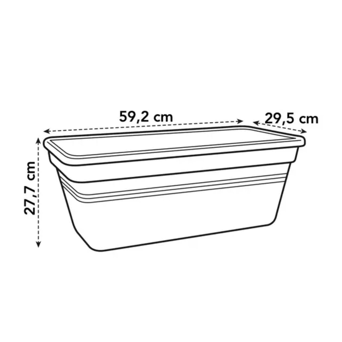 Elho Plantenbak Green Basics Garden XXL Living Black 60 x 29 x 27 cm