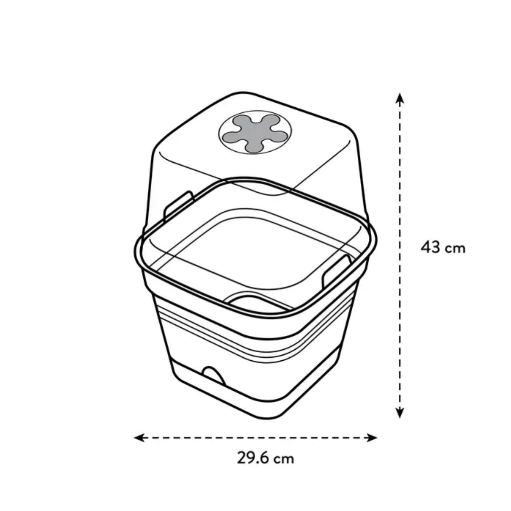 Elho Green Basics kweekpot Allin1 zwart 30 cm