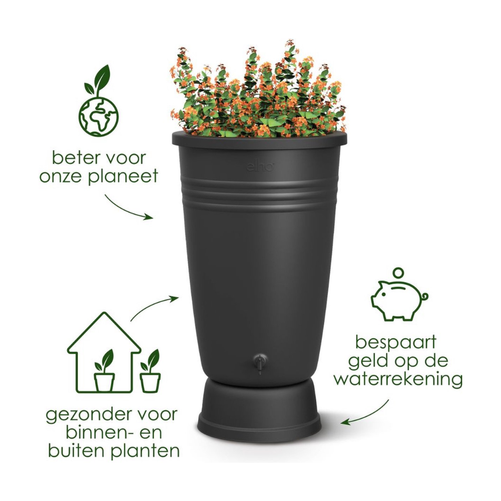 Elho Green Basics Regenton Plus 200L Zwart