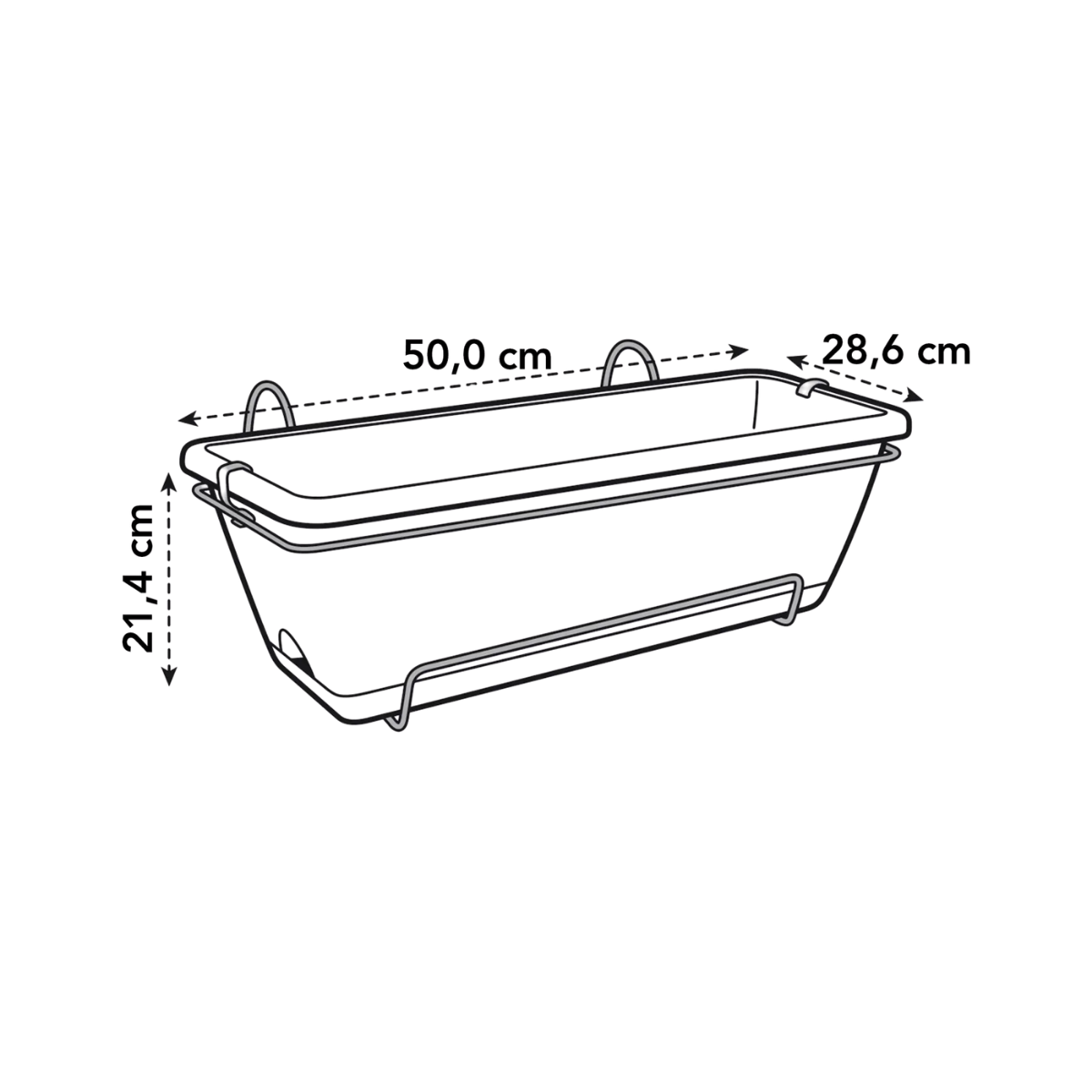 Elho Balkonbak Loft Urban Allin1 Antraciet 50 x 27 x 21 cm