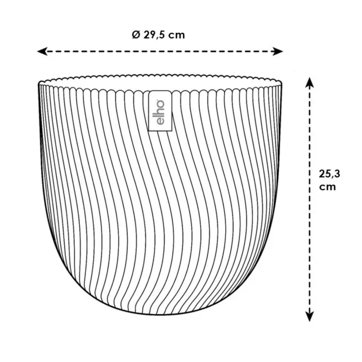 Elho Bloempot Sereh Rond Scandinavisch Groen 30 x 25 cm