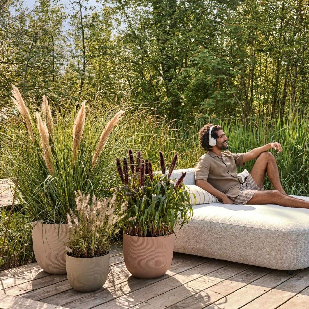 Elho Bloempot Sereh Rond Paddenstoel Beige 39 x 33 cm