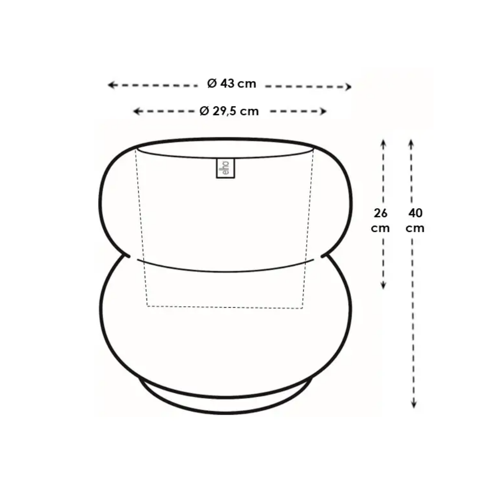 Elho Amber Roll Low - Linnen wit - 43 x 40 cm