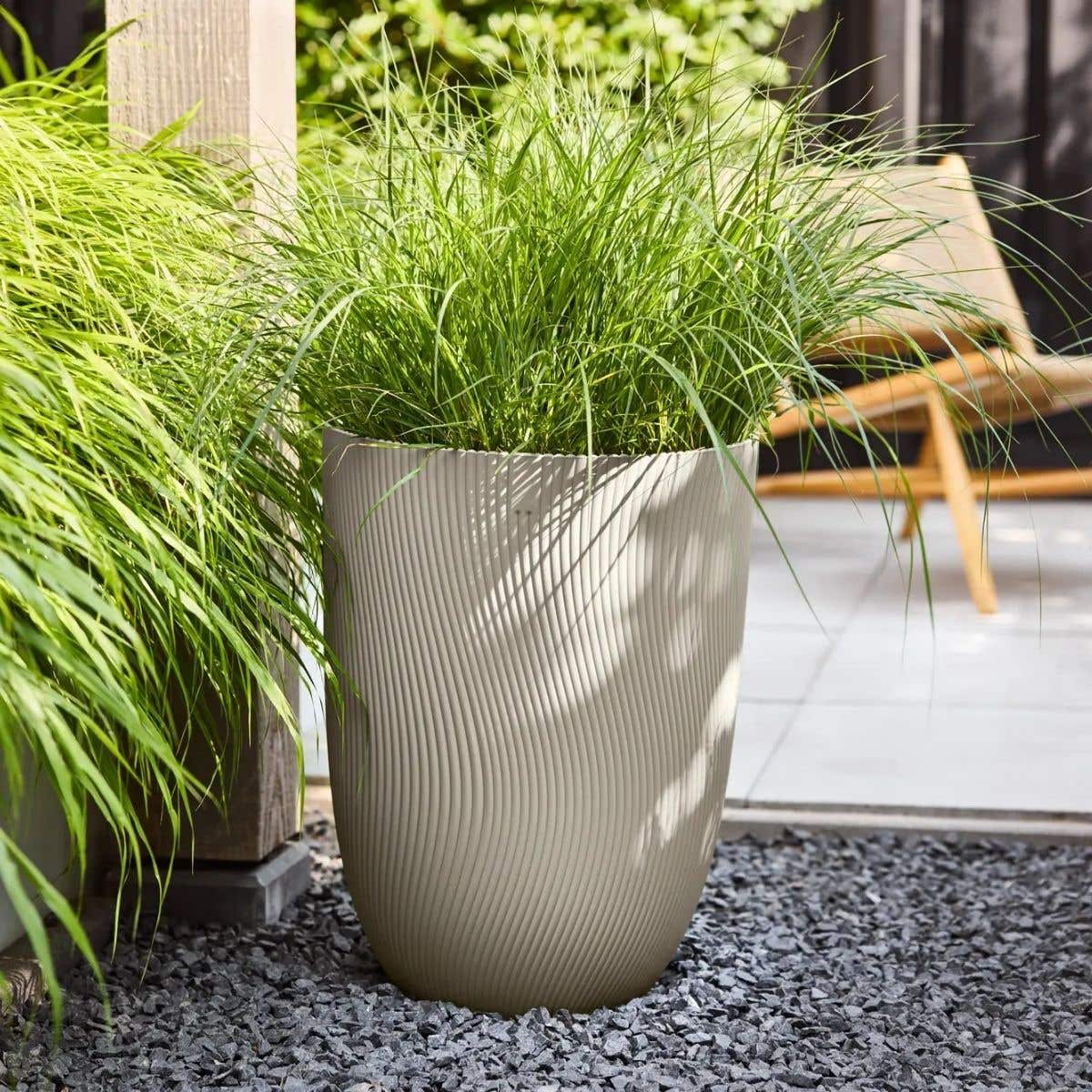 Elho Bloempot Sereh Hoog Paddenstoel Beige 39 x 53 cm