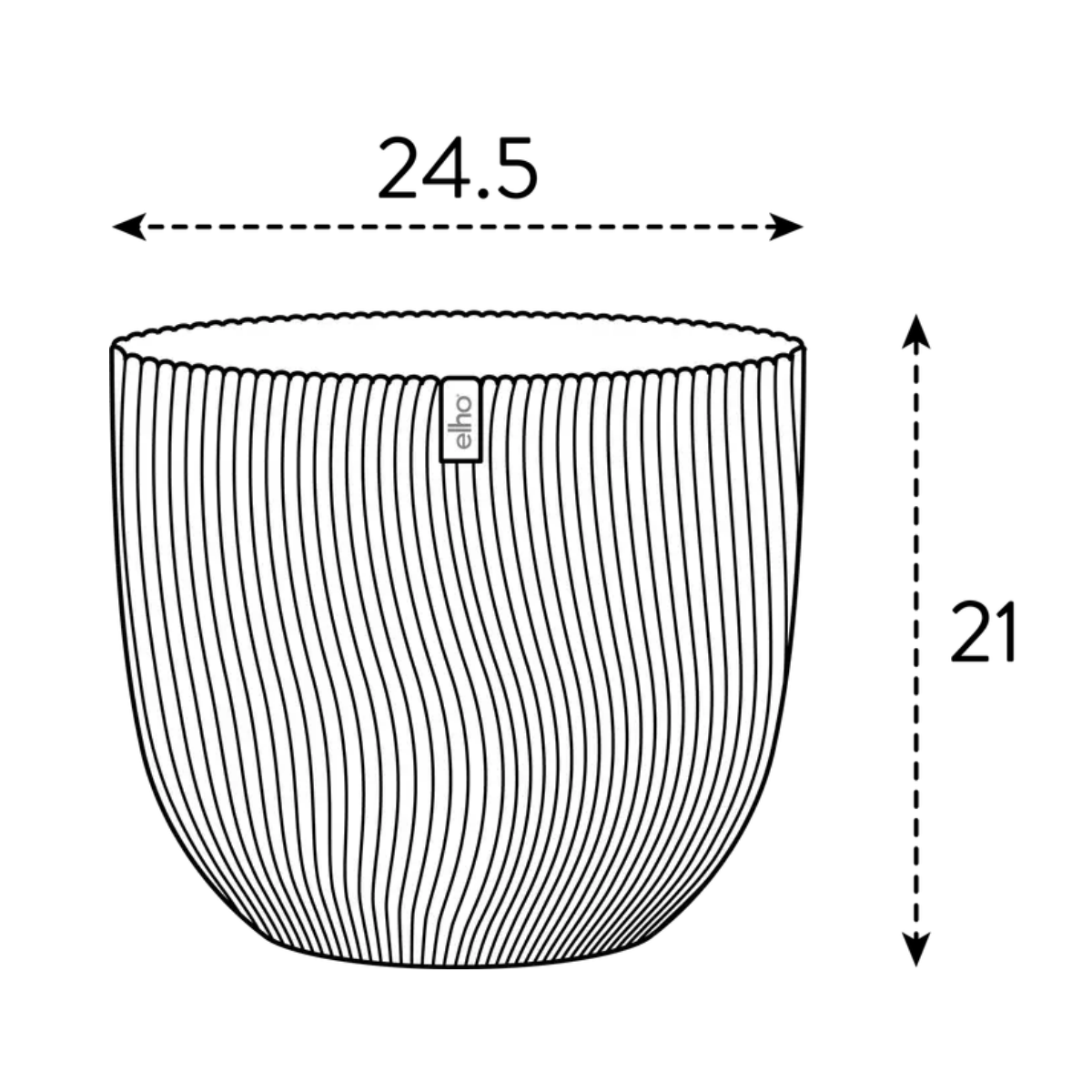 Elho Bloempot Sereh Rond Scandinavisch Groen 25 x 21 cm