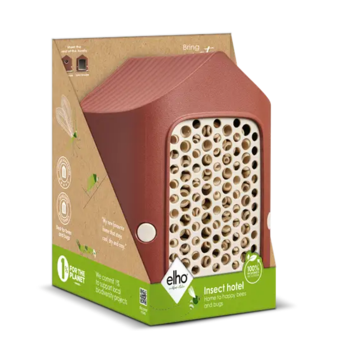 Elho Insectenhotel Rood 18 x 23 x 18 cm