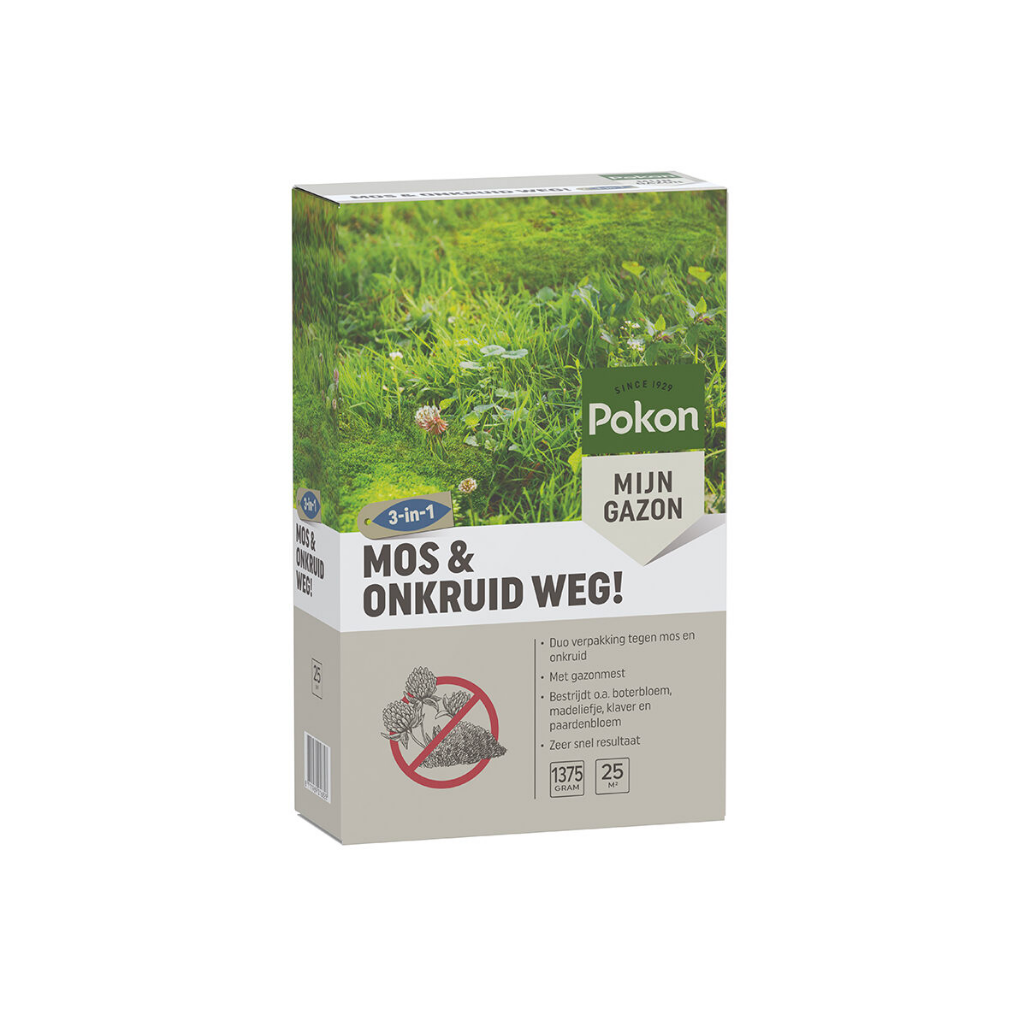 Pokon Mos en Onkruid Weg! 3-in-1 voor 25m²