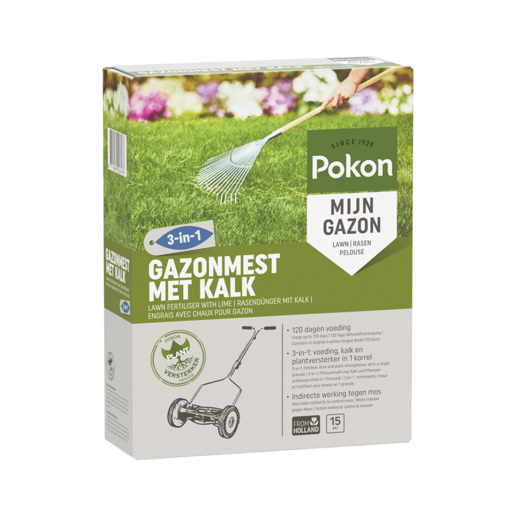 Pokon Gazonmest met Kalk 1kg voor 15m2