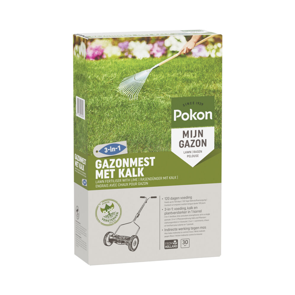 Pokon Gazonmest met Kalk 2kg voor 30m2