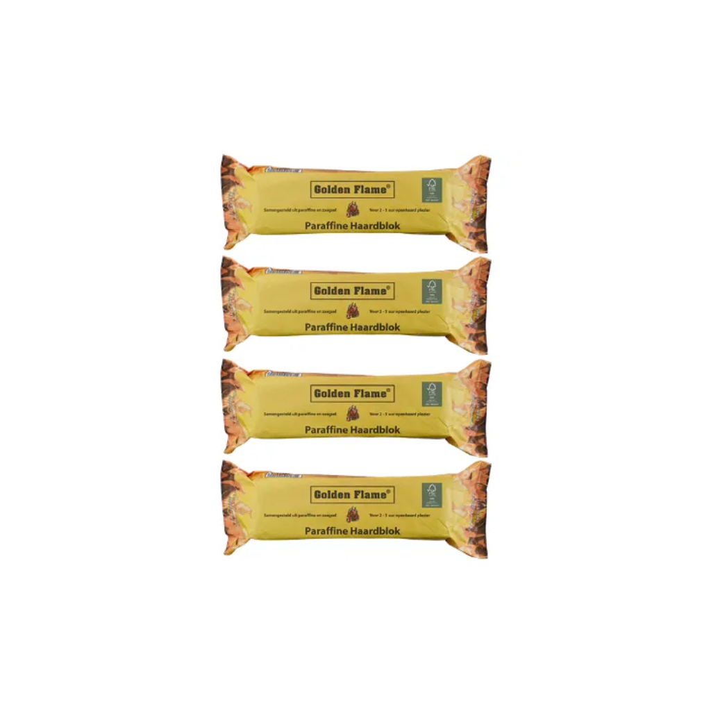 Golden Flame paraffine haardblokken 4 stuks per zak