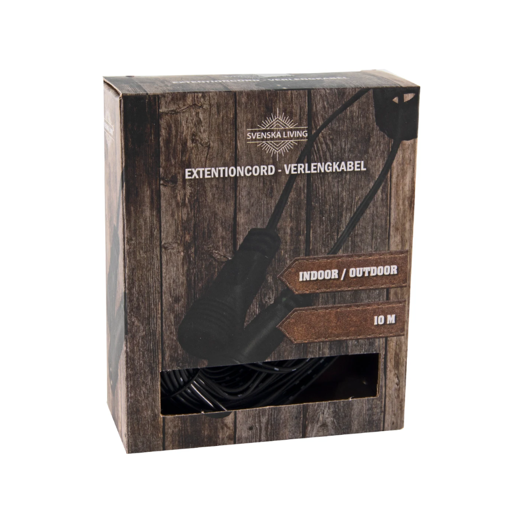 Verlengkabel zwart 10 m binnen en buiten