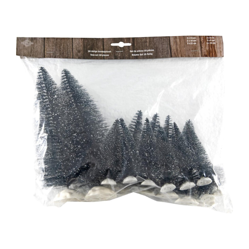 Mini kerstboompjes 16 stuks