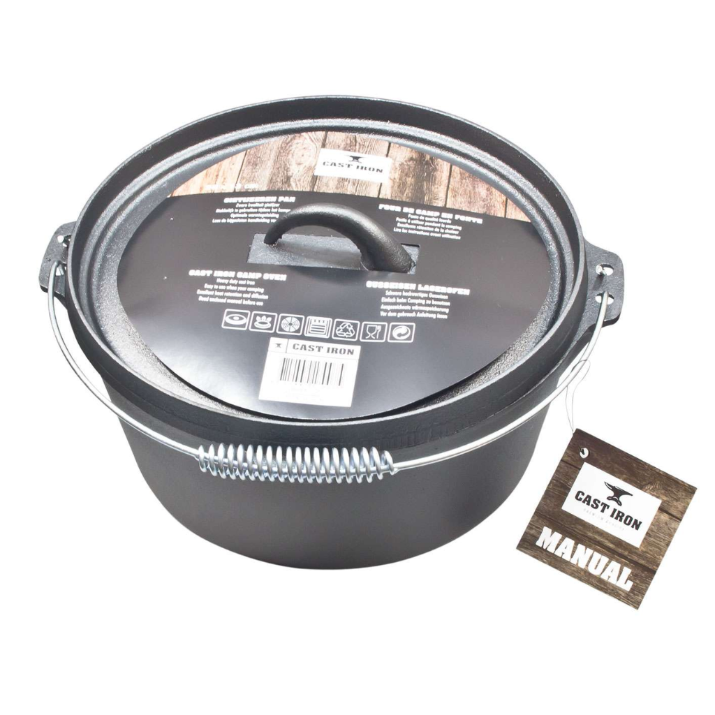 Cast Iron Pan met Deksel Gietijzer 8L 28 x 13 cm