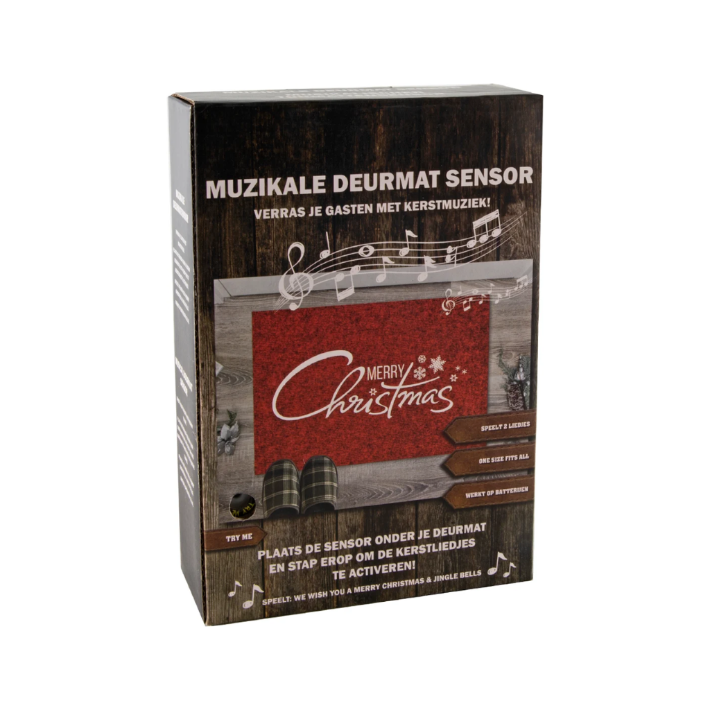 Muzikale deurmatsensor kerstmuziek 35 x 25 cm